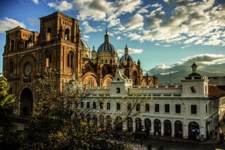 church in Cuenca avenue of volcanoes ecuador