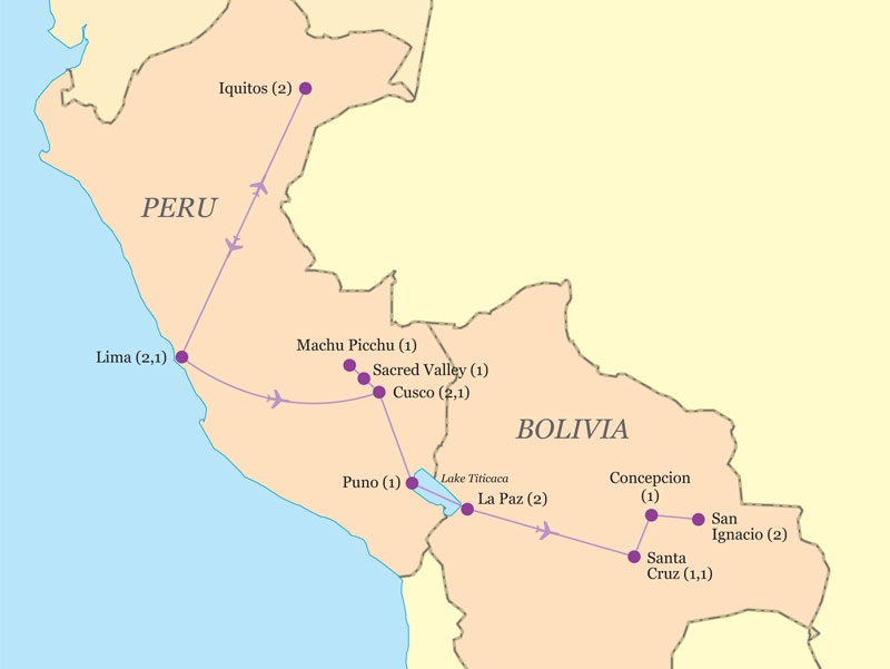 Mapa De Bolivia Y Peru