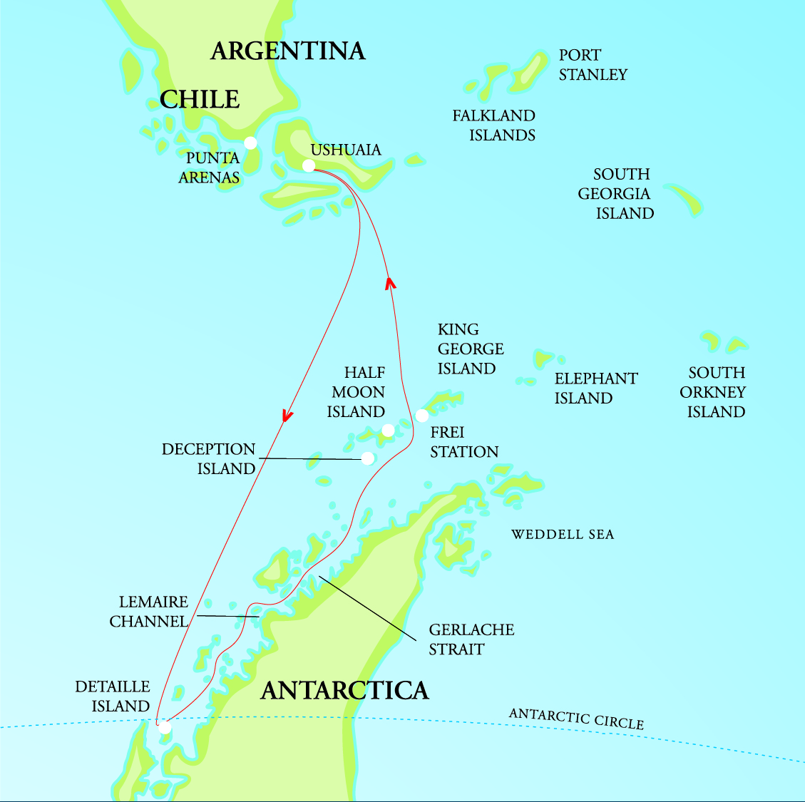 OOE Map Antarctic Peninsula Adventure (and Circle Crossing) - Travel ...