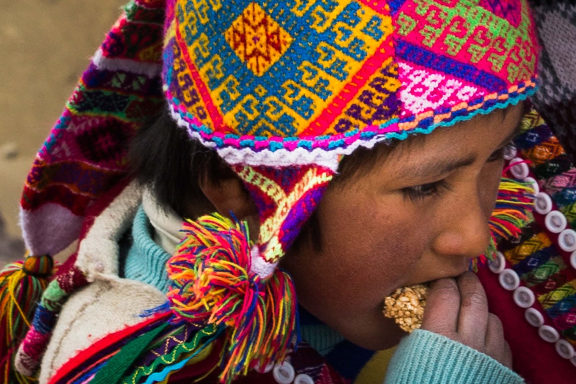 peruvian child close up