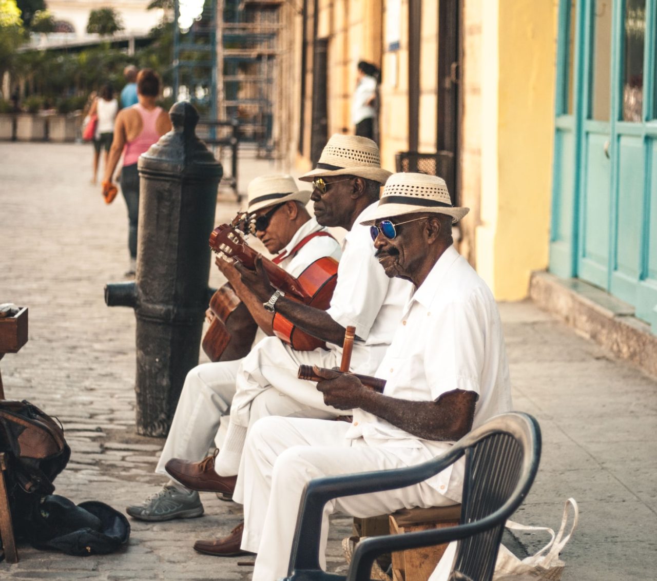 cuban men on street playing music