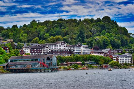 town near lake