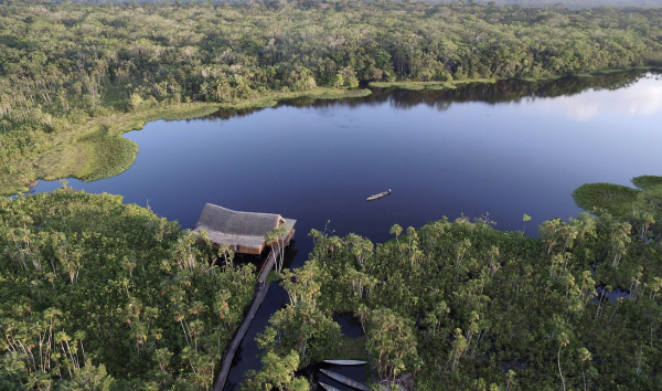 ecuador amazon view from drone sacha lodge